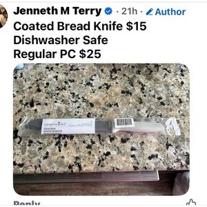 Pampered Chef Black and Silver Bread Knife